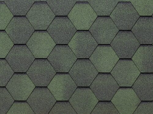 Битумная черепица Tegola (Тегола) Eco Roof Hexagonal MIXED GREEN (Зеленый)